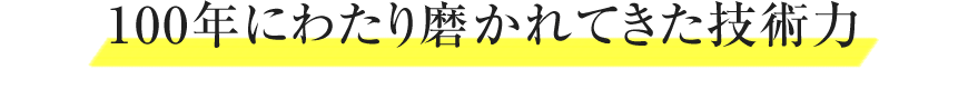100年にわたり磨かれてきた技術力 100年にわたり磨かれてきた技術力
